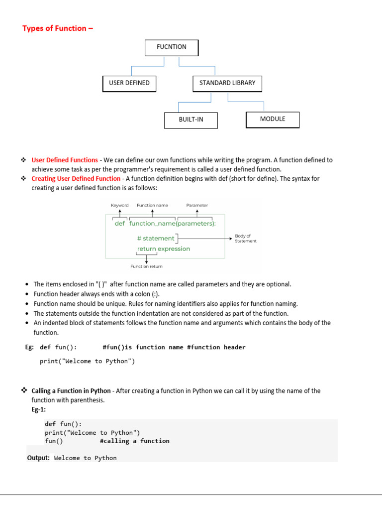 User Defined Functions in Python | PDF | Parameter (Computer ...