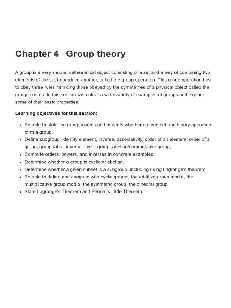 Understanding Group Axioms in Group Theory | PDF | Science & Mathematics