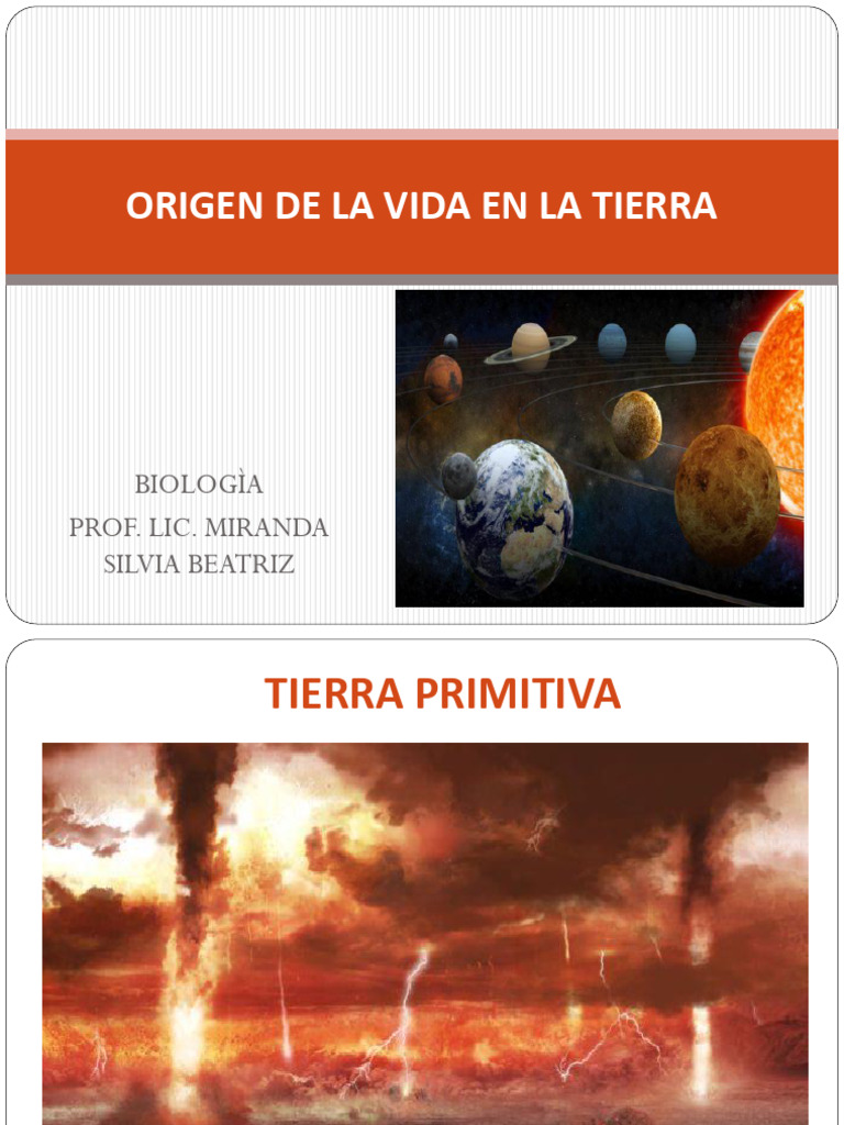 Presentaci-N Del Origen de La Vida en La Tierra | PDF | Biología ...