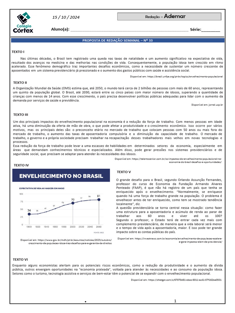 Desafios do Envelhecimento no Brasil | PDF | Economia | Crescimento ...