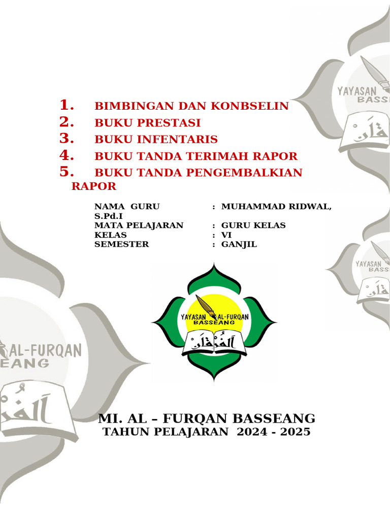 Sampul Perangkat Pembelajaran Kelas VI | PDF