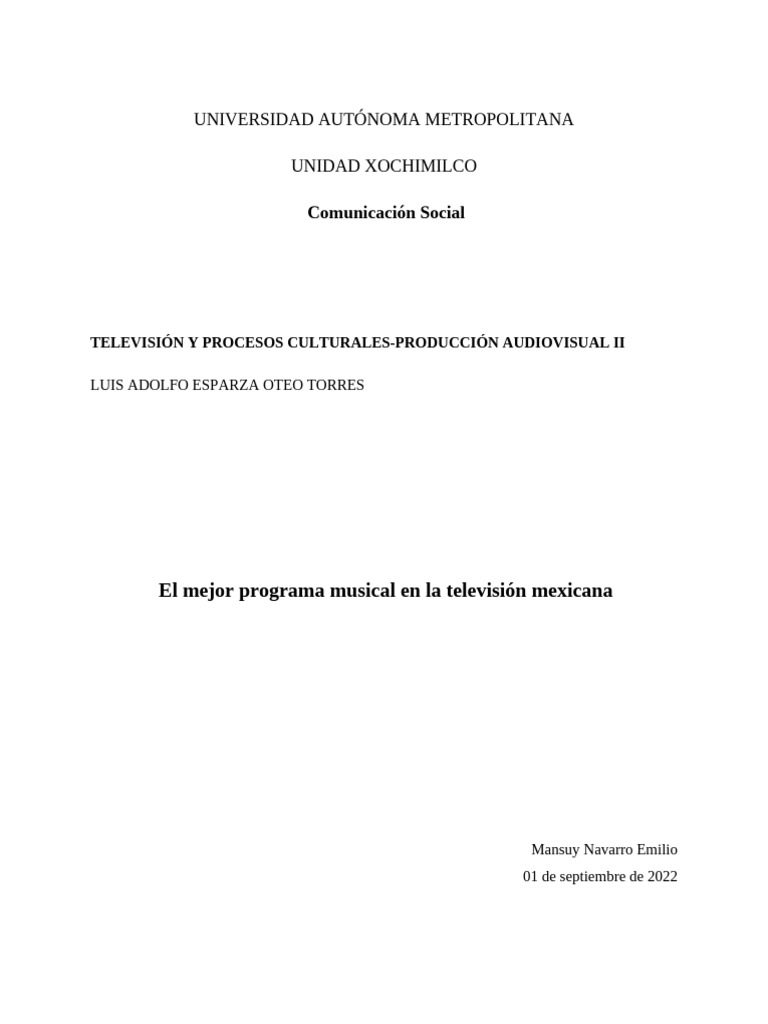 El mejor programa musical pdf televisi n mtv