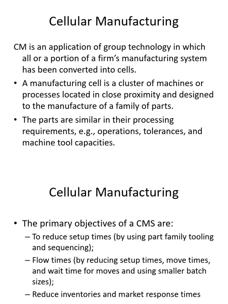 Understanding Cellular Manufacturing Systems | PDF | Matrix ...