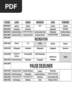 Emploi du temps CE1 CE2 2025-2026 | PDF | la communication | Linguistique