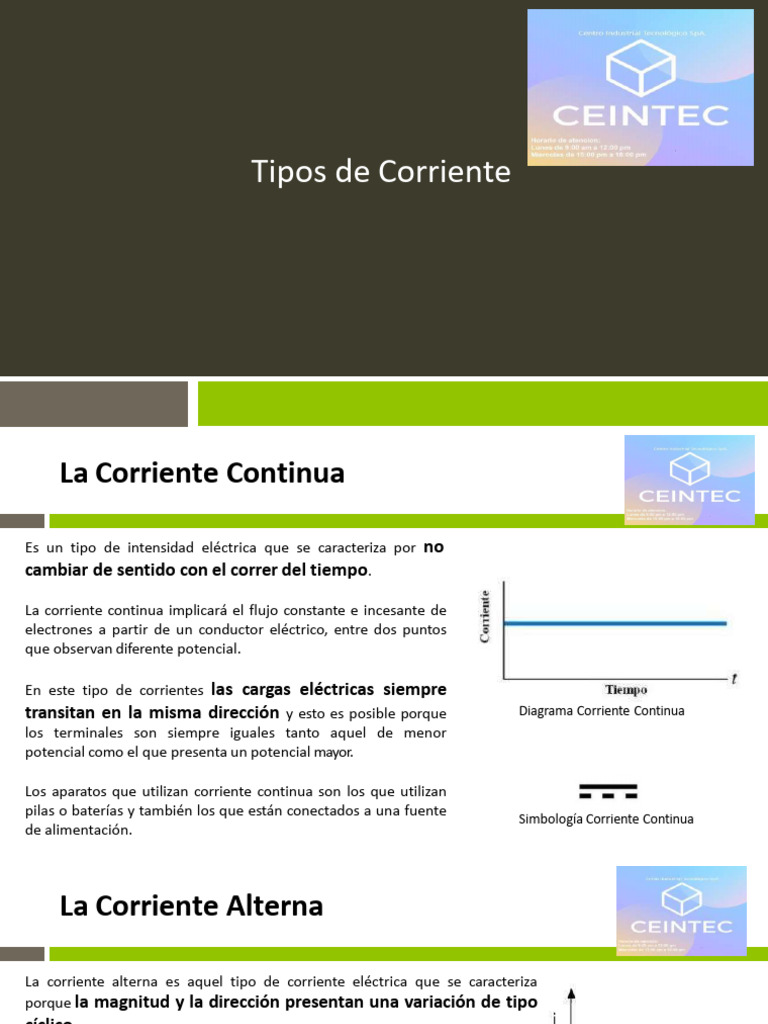 4 Tipos de Corriente | PDF | Corriente eléctrica | Corriente alterna