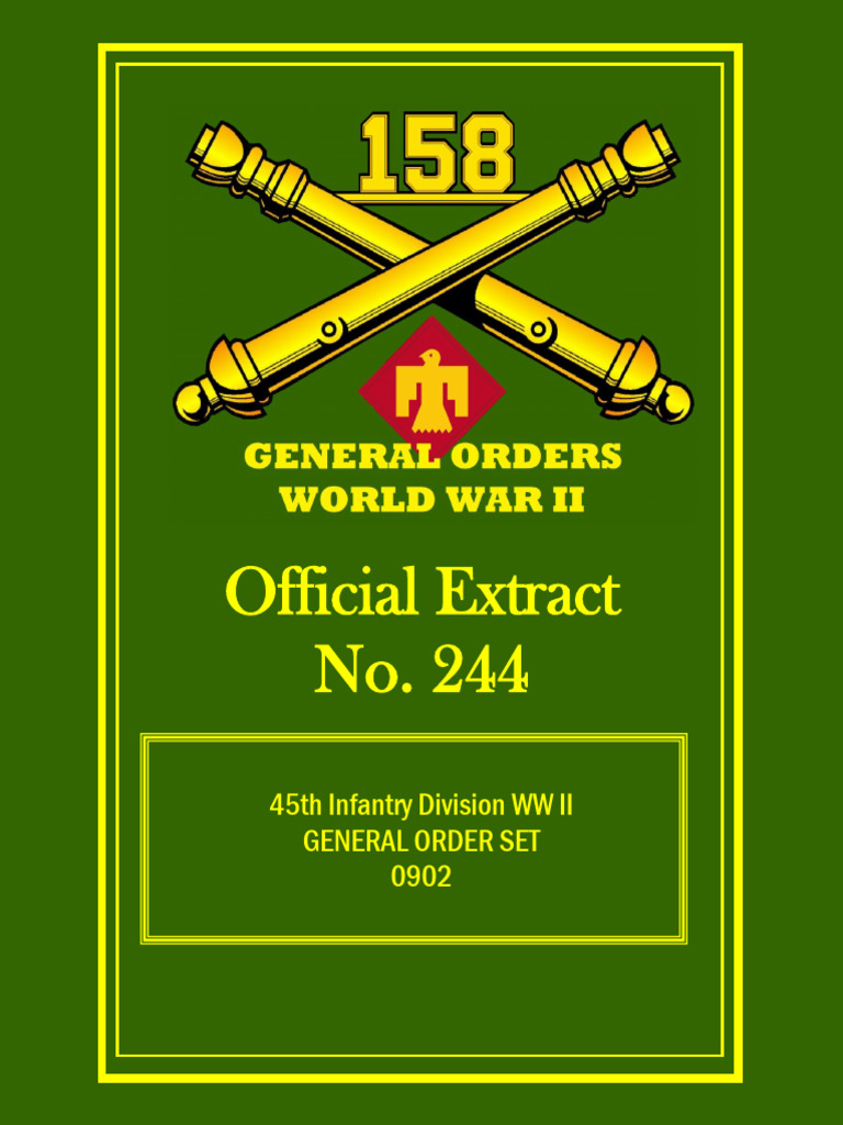 158th Field Artillery Official Extract No. 244 | PDF