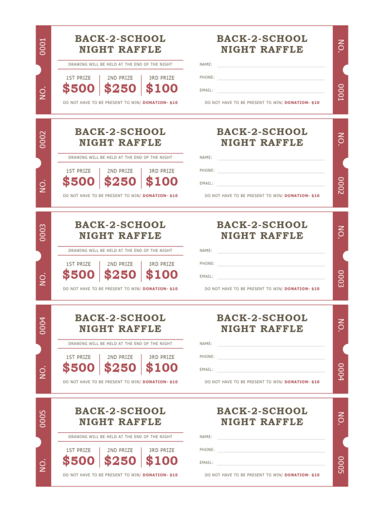 Back-to-School Night Raffle Details | PDF