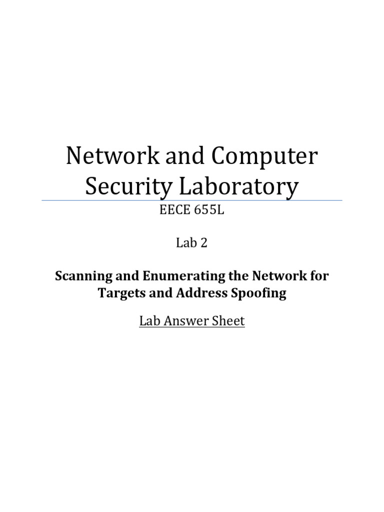 Lab 2: Network Scanning & Spoofing | PDF | Internet Standards ...