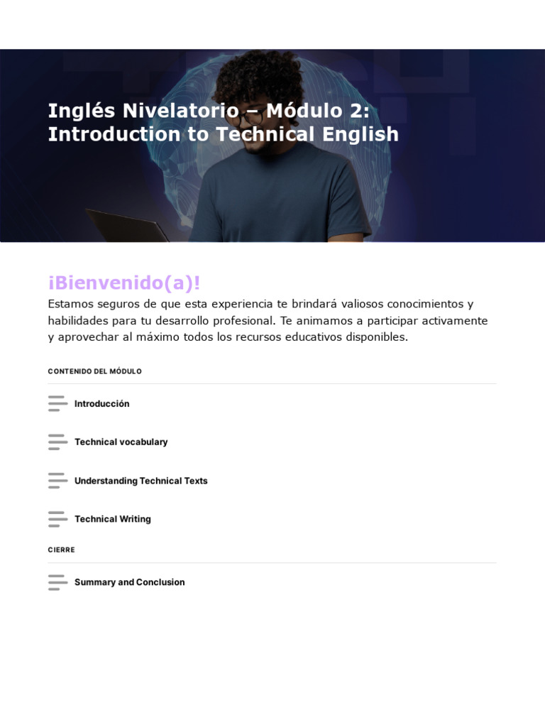 Ingles Nivelatorio Modulo 2 Introduction To Technical English | PDF ...