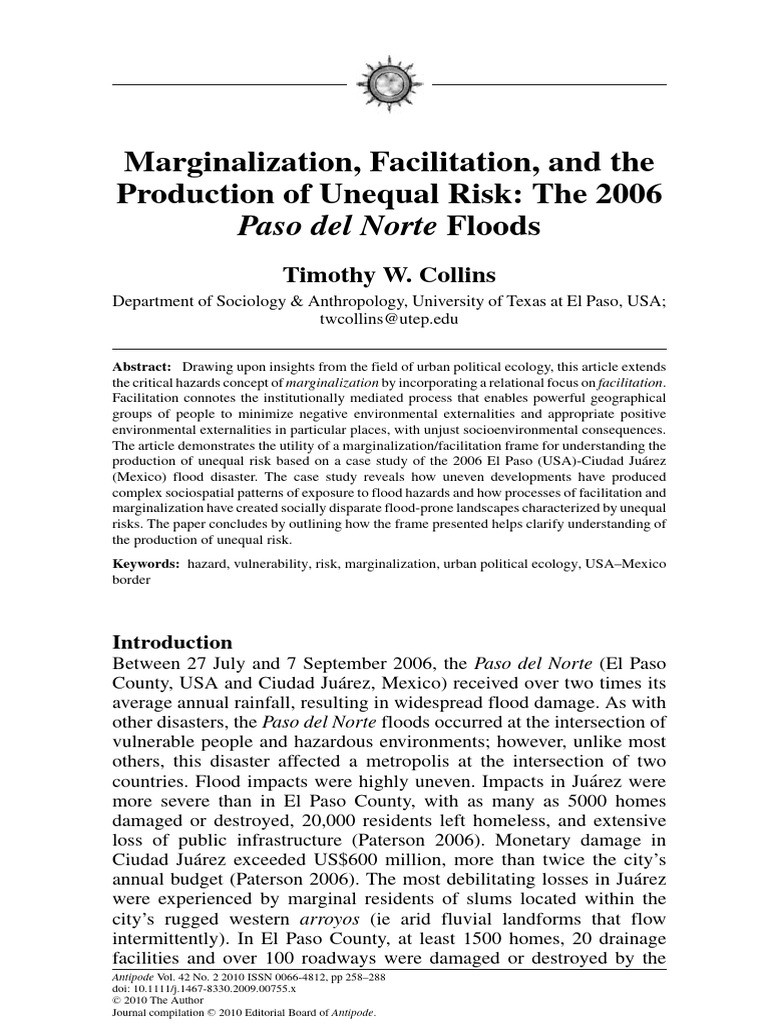 Unequal Risks in the 2006 Paso del Norte Floods | PDF | Ciudad Juárez ...