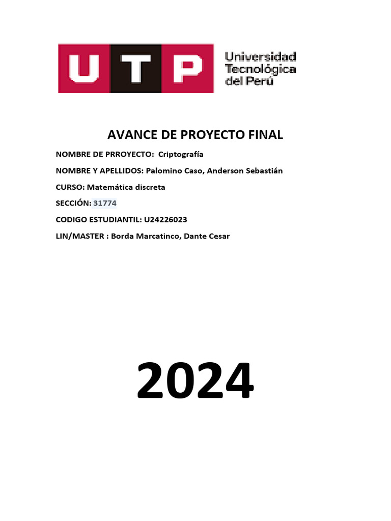 Avance de Proyecto Final | PDF | Grupo (Matemáticas) | Clave (criptografía)