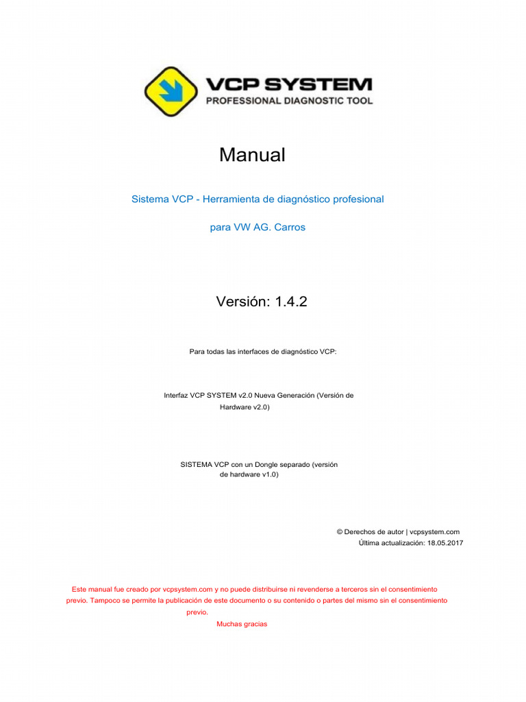 Manual de Sistema VCP para Diagnóstico | PDF | Programa de computadora ...