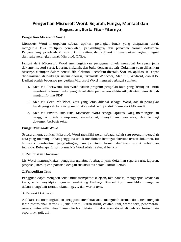 Fungsi dan Manfaat Microsoft Word | PDF | Bisnis | Seni