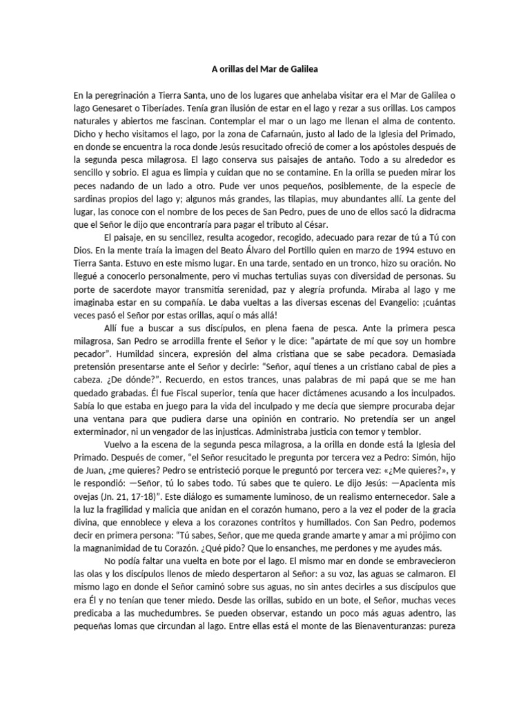 A Orillas Del Mar de Galilea