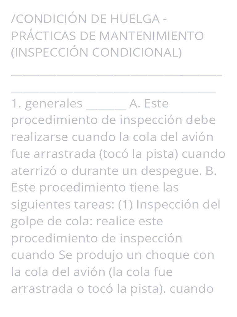 Strike Condition - Maintenance Practices (Conditional Inspection ...