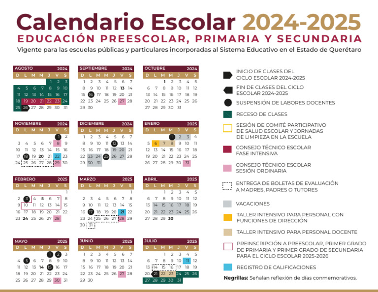 Calendario Escolar SEP 24-25 | PDF