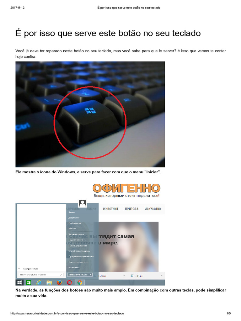 Funções do Botão Windows no Teclado | PDF | Janela (informática ...