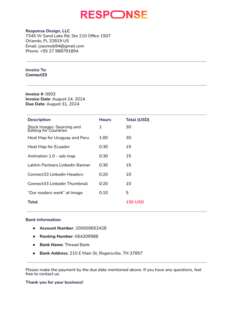 Invoice #0002 - Payment Details | PDF