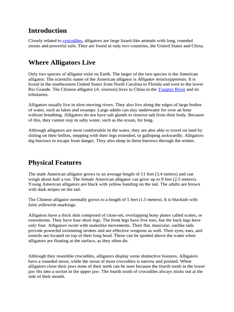 Alligator | PDF | Crocodile | Alligator