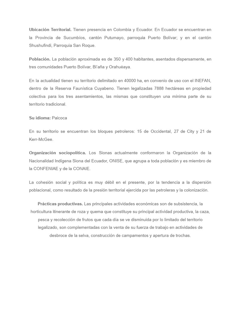 Los Sionas | PDF