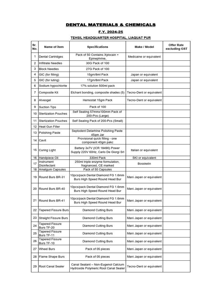 Dental Equipment | PDF