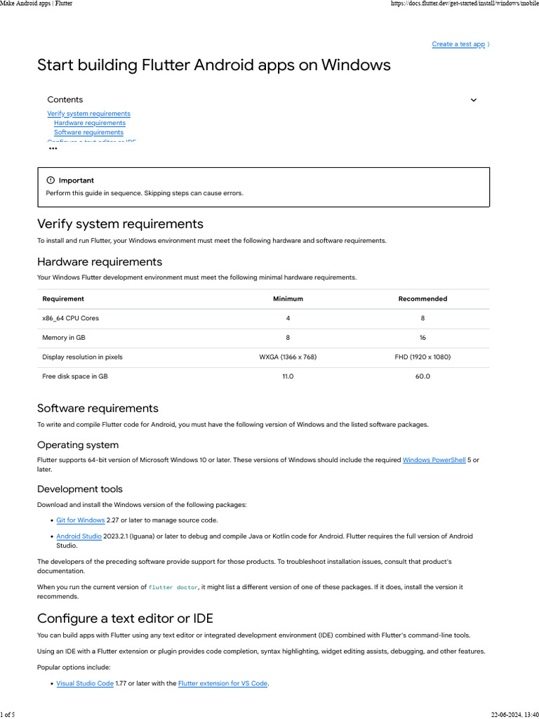 Flutter Installation Guide for VS Code | PDF | Android (Operating ...