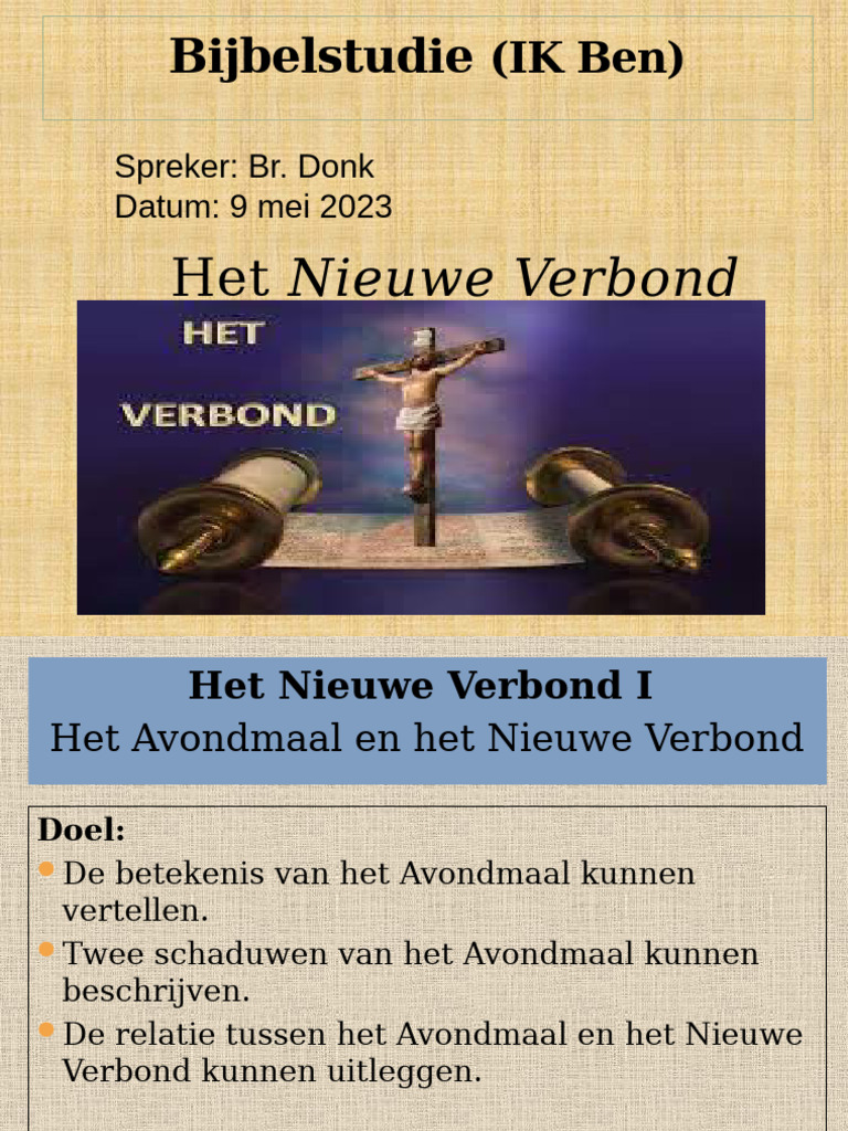 Het Nwe Verbond 1 - Avondmaal en Het Nwe Verbond | PDF