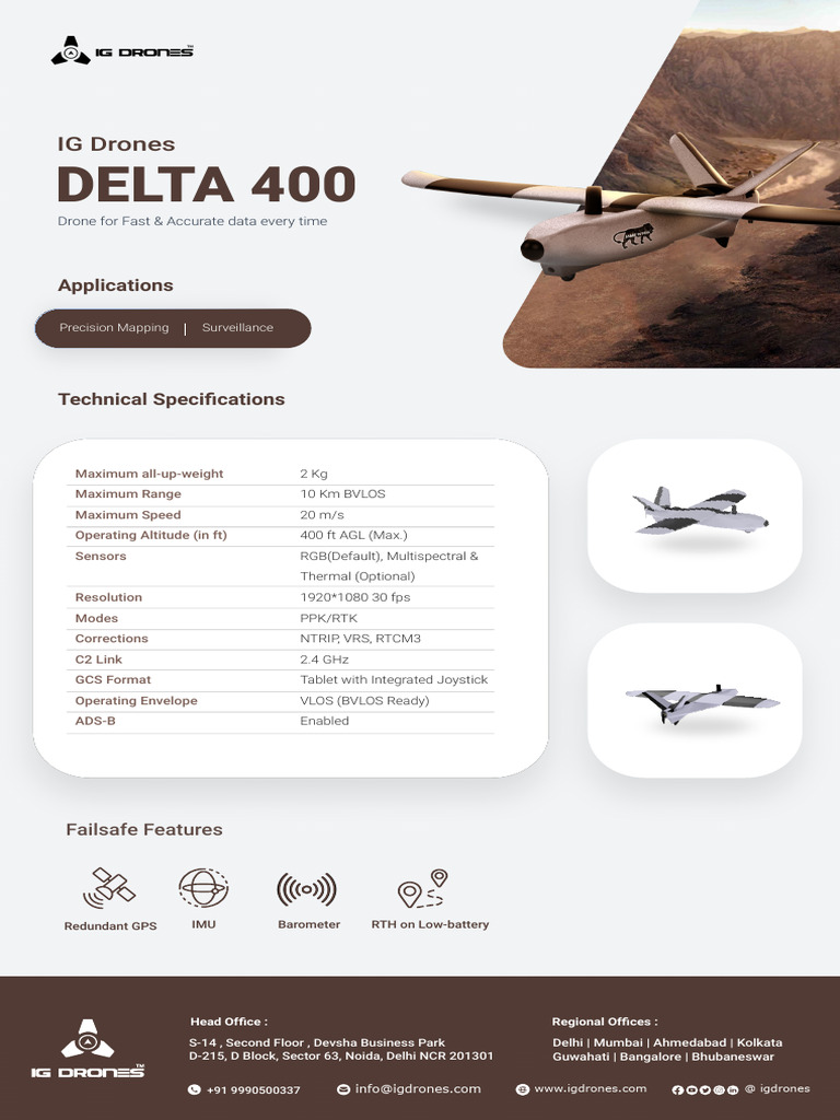 Delta 400 Drone Data Sheet | PDF