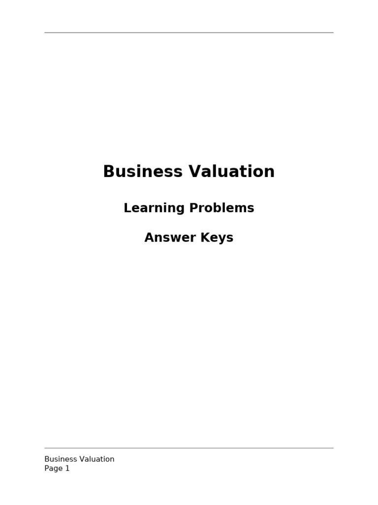 Business Valuation Techniques Overview | PDF | Free Cash Flow | Price ...