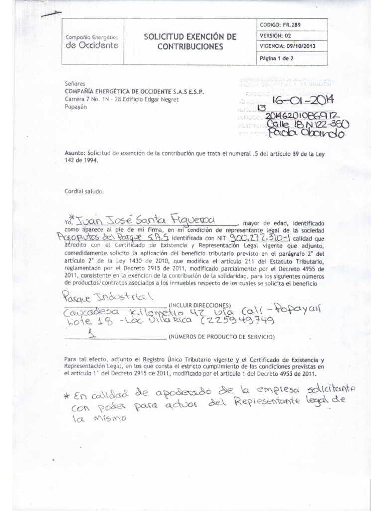 Solicitud Exención de Contribuciones | PDF