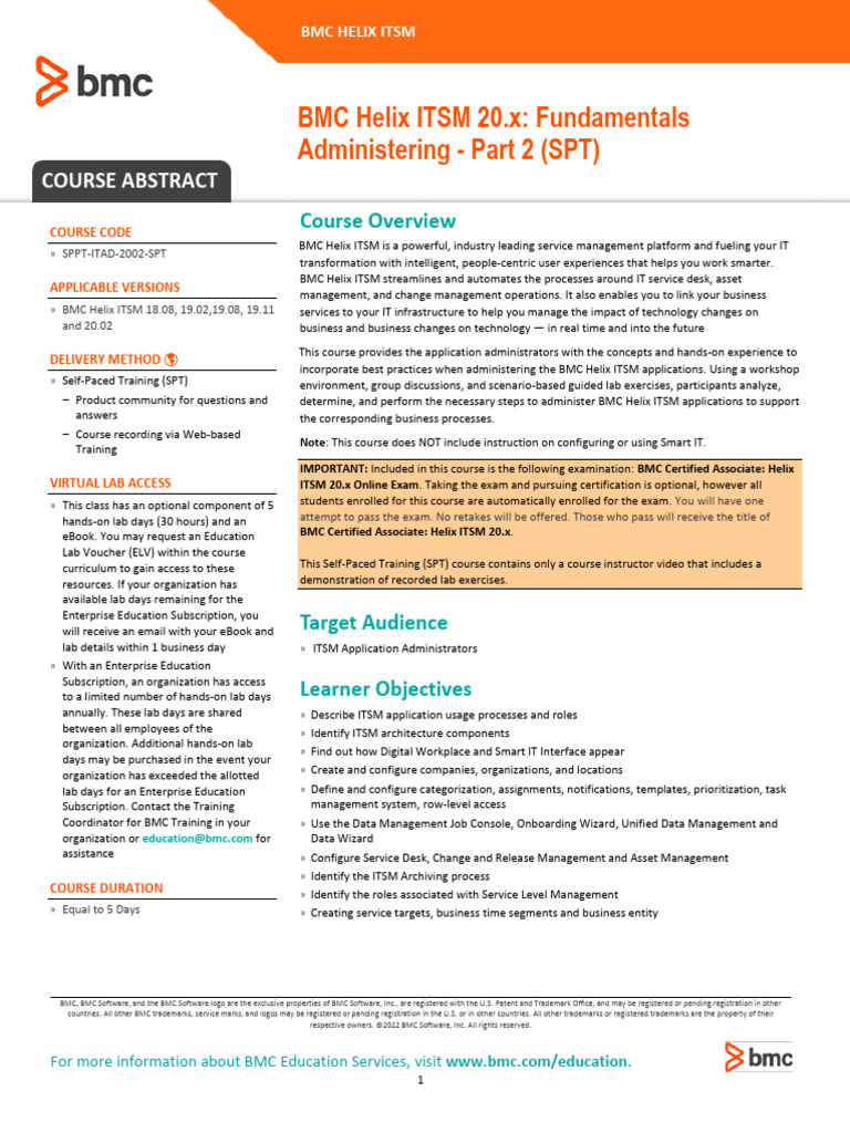 ITSM Admin Training Course | PDF | Trademark | It Service Management