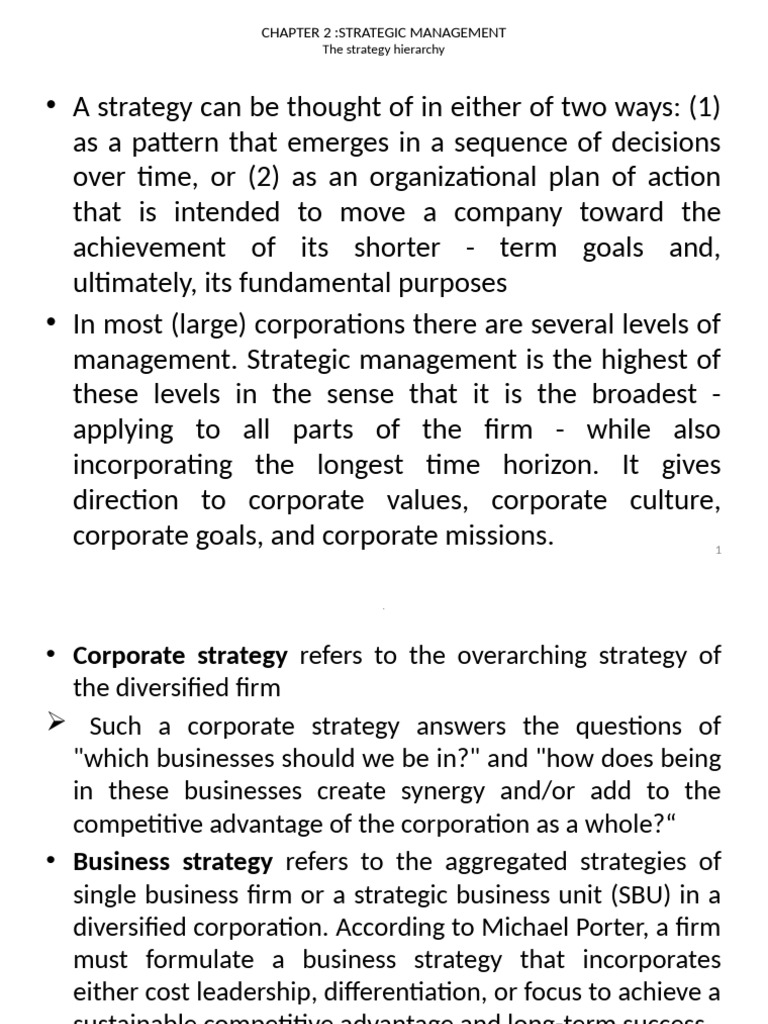 Chapter 2 Strategic Management | PDF | Strategic Management | Swot Analysis