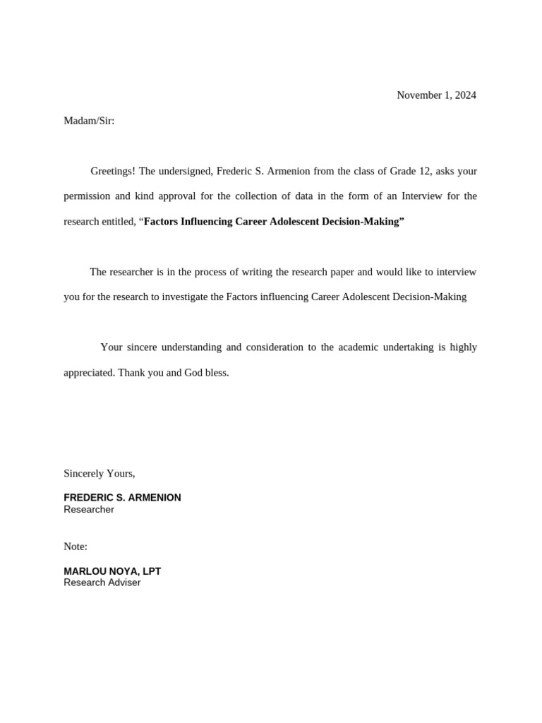 Request Letter | PDF