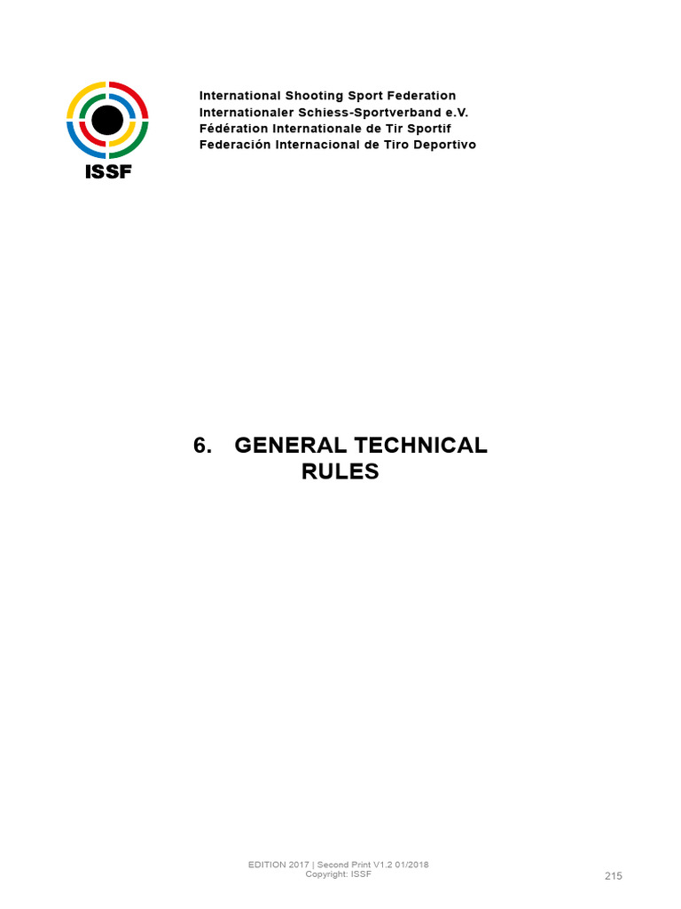 ISSF General Technical Rules 2017 | PDF | Magazine (Firearms) | Gun