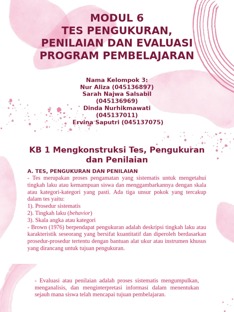 Kelompok 3 Evaluasi Program Pembelajaran | PDF | Karier & Perkembangan
