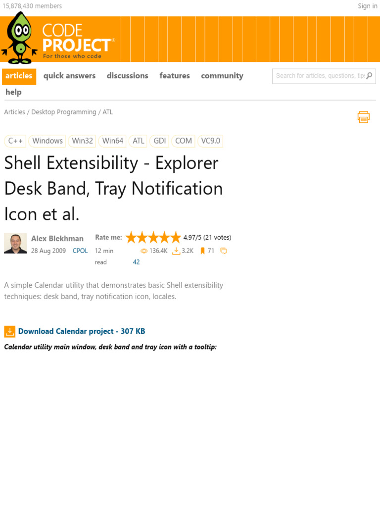 Desk Band and Tray Icon Implementation | PDF | Icon (Computing ...