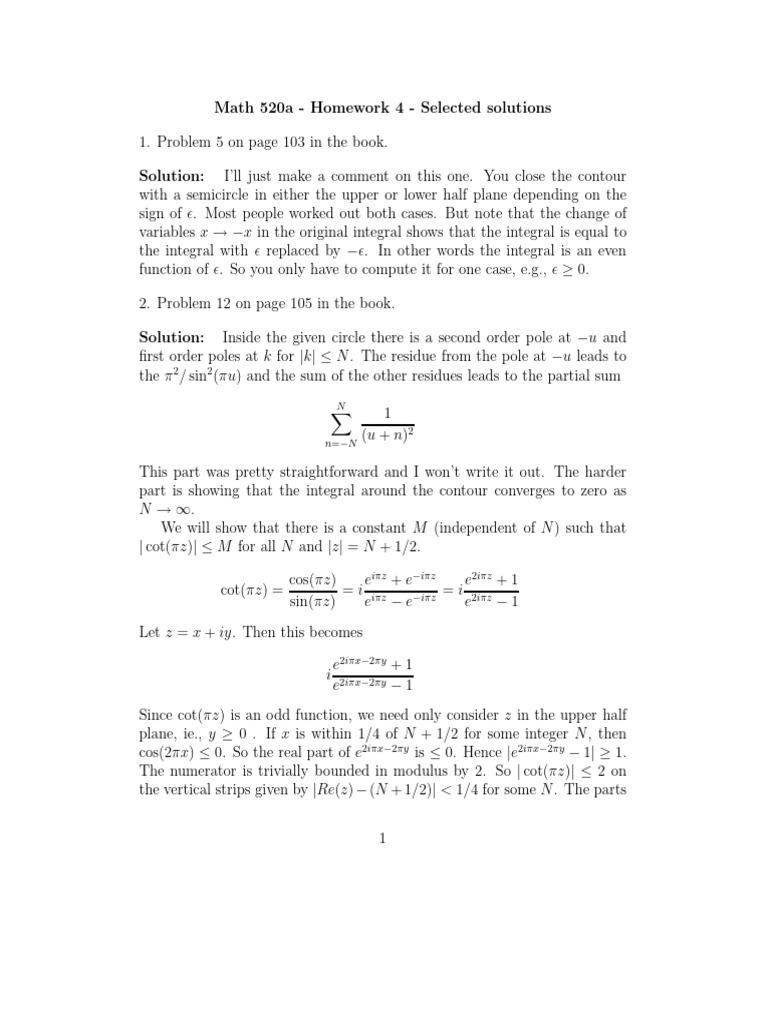 hmwk4 Sol | PDF | Algebra | Calculus