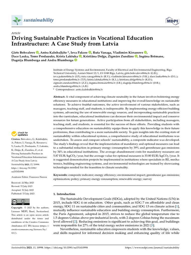 10 Driving Sustainable Practise in Vocational Education Infrastructure ...