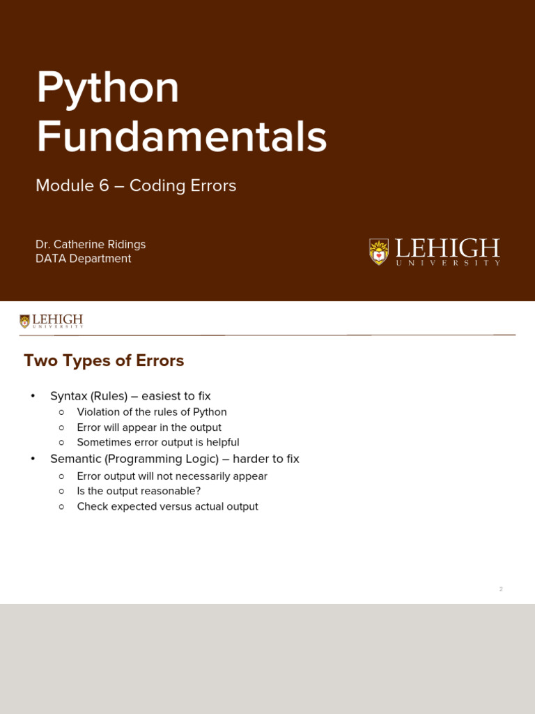 Python Error Types Explained | PDF