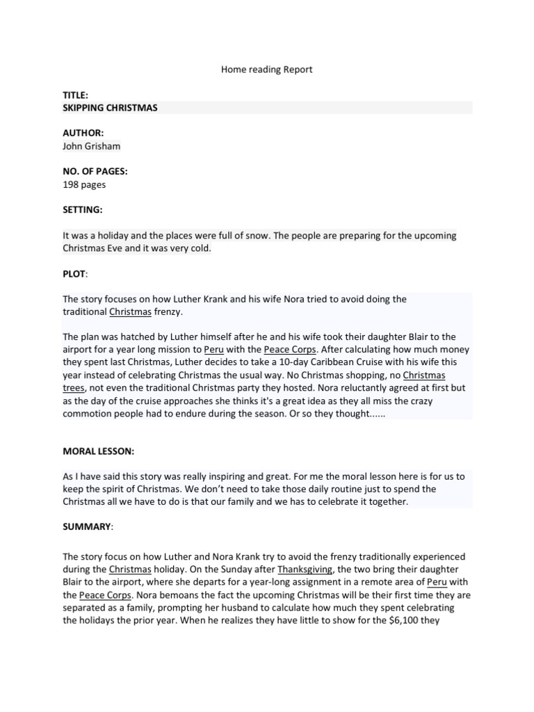 Grade 5 Home Reading Report Guide | PDF | Art | Religion & Spirituality
