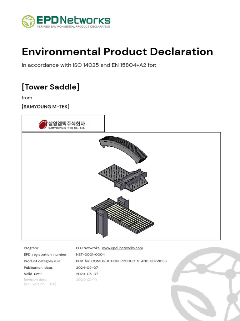 Environmental Product Declaration: Tower Saddle | PDF | Waste ...