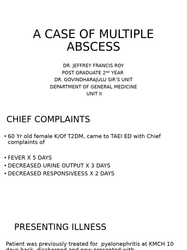 A Case of Multiple Abcess | PDF | Medical Specialties | Clinical Medicine