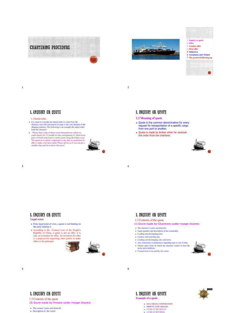 Chartering Procedure | PDF