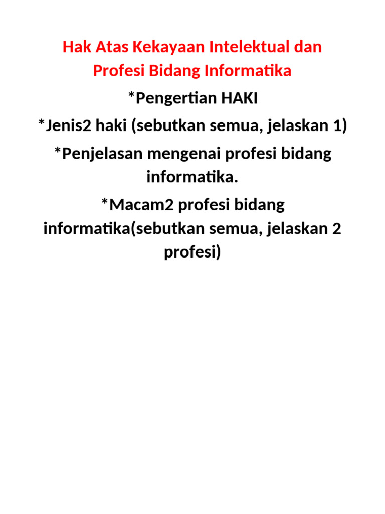 HAKI dan Profesi Informatika | PDF