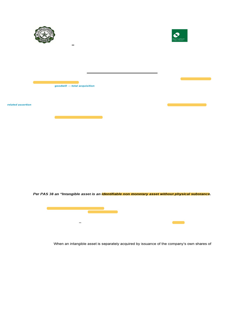 (AP) Intangible Assets | PDF | Goodwill (Accounting) | Intangible Asset
