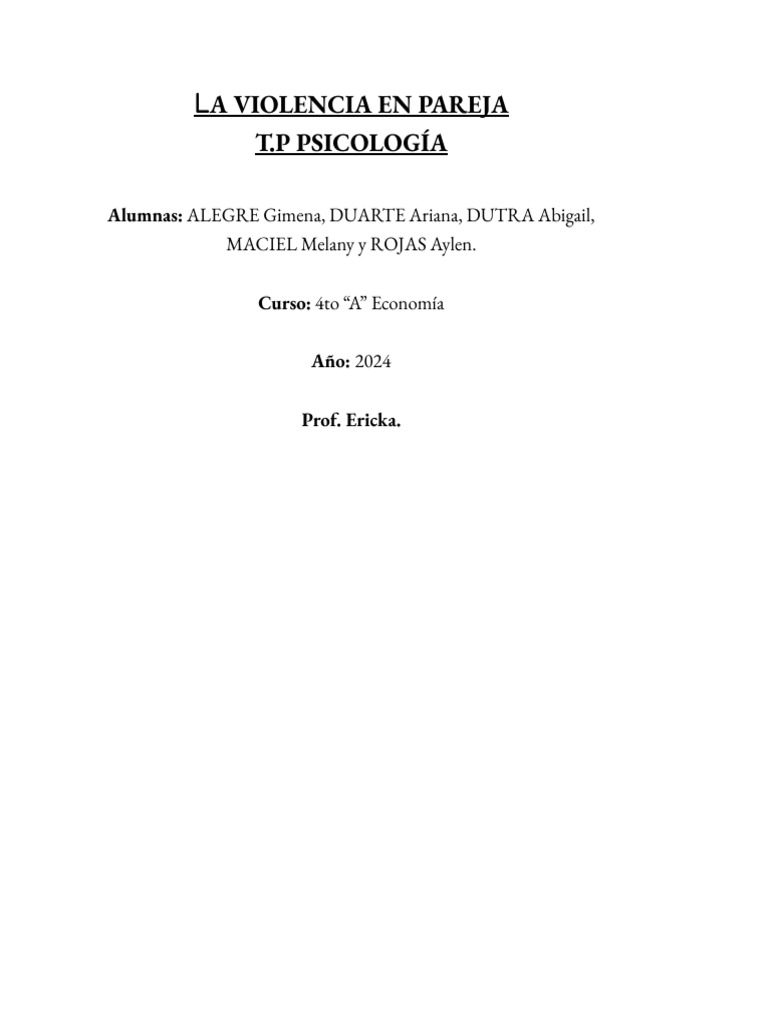 Causas y Consecuencias de la Violencia en Pareja | PDF | Agresión ...