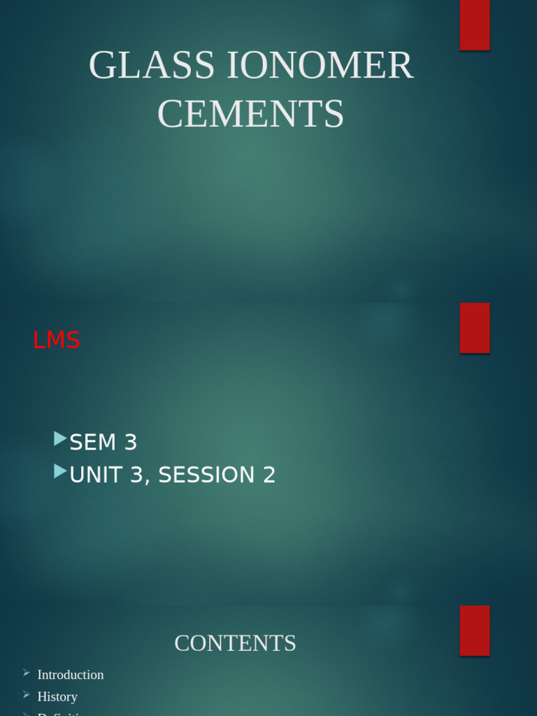 Comprehensive Guide to Glass Ionomer Cements | PDF | Dental Composite ...