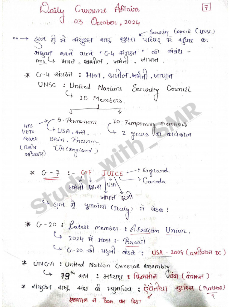 03 Oct. 2024 Daily Current Affairs | PDF