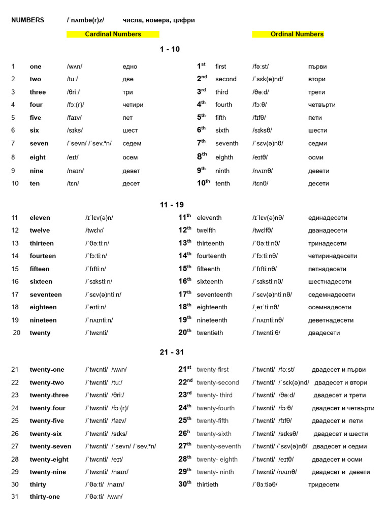 NUMBERS | PDF