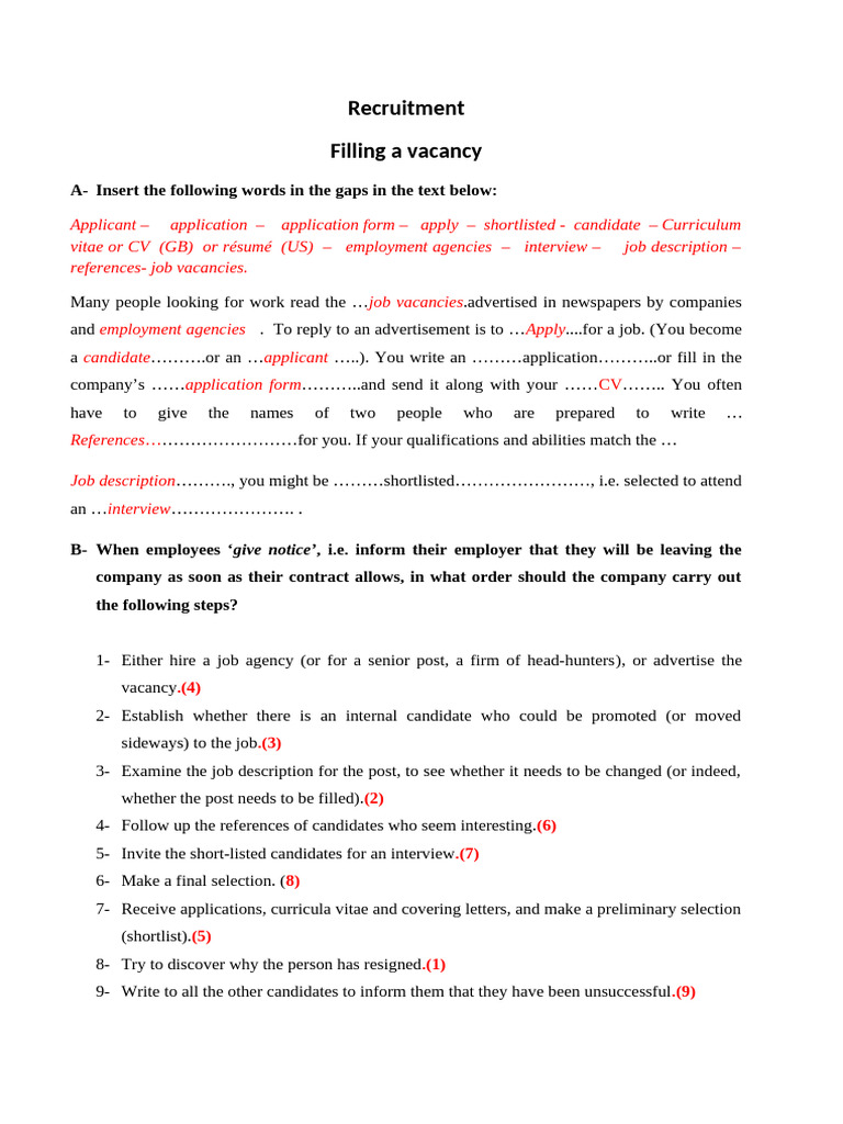 Job Recruitment Process Explained | PDF